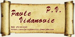 Pavle Vidanović vizit kartica